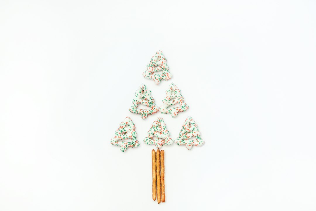 Traditional Czech Christmas cookies and cinnamon on a wooden table